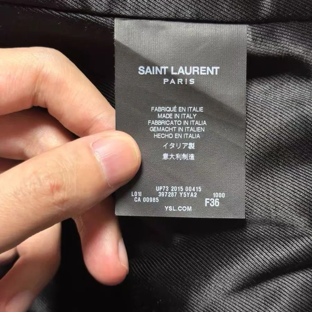 āsoldāAuthentic Saint Laurent Black Leather Moto Jacket - Picture 7 of 8